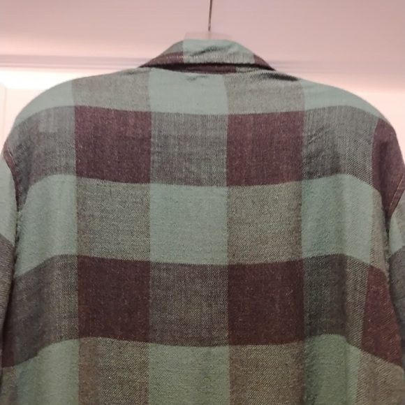 NWT American Eagle Green Black Plaid Peplum Oversized Flannel Shirt Size XS - Picture 6 of 8